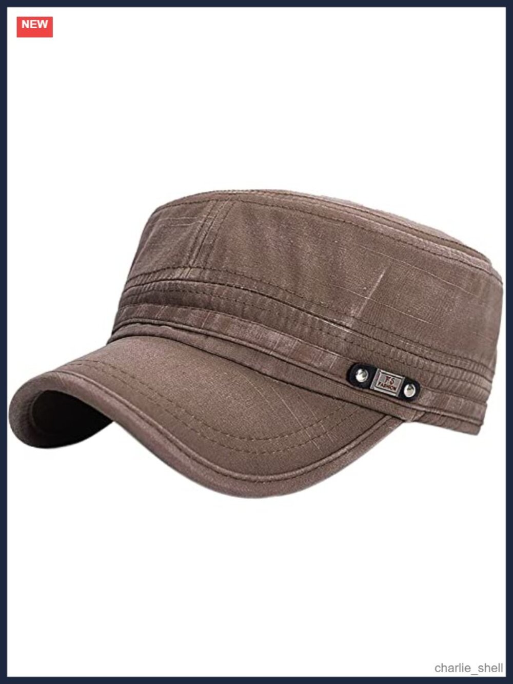Unisex Cadet Army Cap Washed Cotton Flat Top Adjustable Military Hat